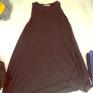 Black cotton swing dress